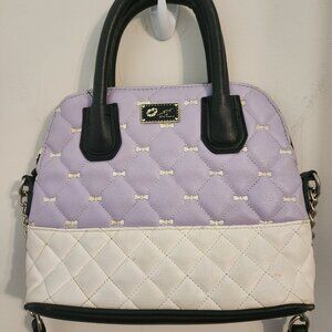 Betsey Johnson Purple White Black Small Crossbody Hand Bag